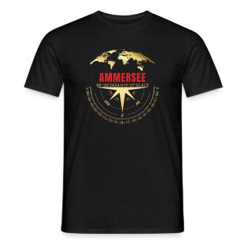 Koordinaten Ammersee - Männer T-Shirt - Schwarz - Vorne - AI Model Male 178 light (178cm)