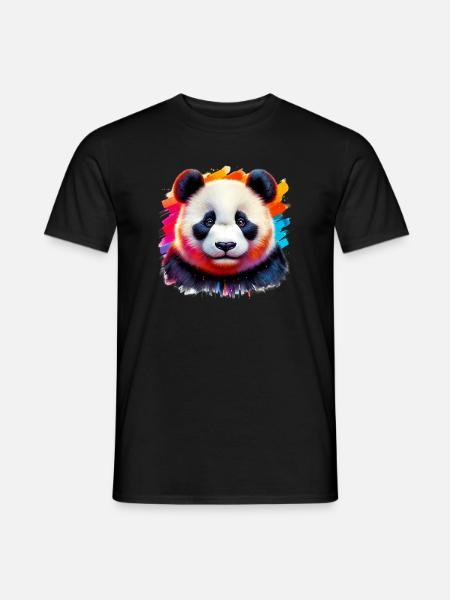 Panda - Männer T-Shirt - Schwarz