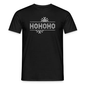 hohoho pixel Christmas Snow Crystals Logo - Men's T-Shirt - black - Front - AI Model Male 178 light (178cm)