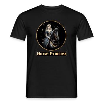 Horse princess with stars - Men's T-Shirt - black - Front - AI Model Male 178 light (178cm)