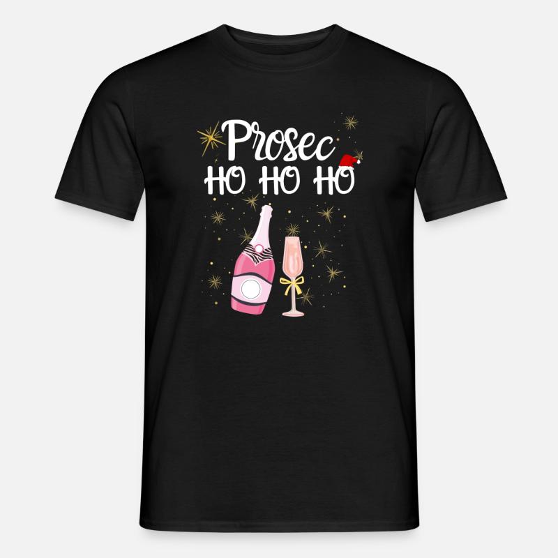 Weihnachten Prosecco - Männer T-Shirt - Schwarz