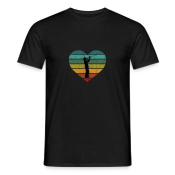 Tromboniste Silhouette Trombone Retro Coeur - T-shirt homme - noir - Devant - AI Model Male 178 light (178cm)