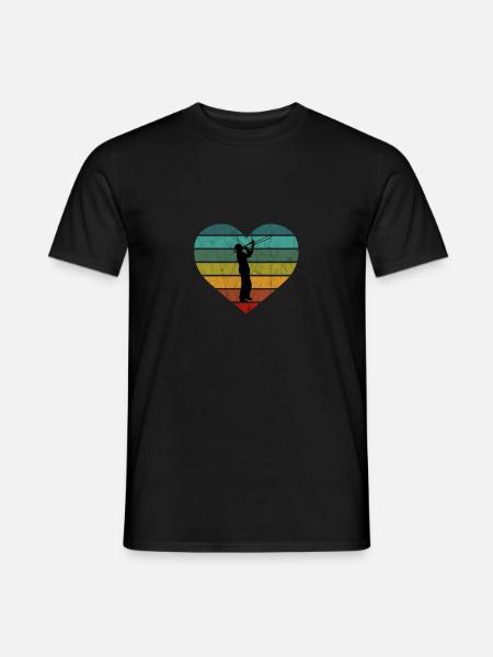Trombonista Silhouette Trombone Retro Cuore - T-shirt uomo - nero