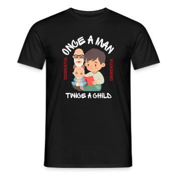Grandpa Dad and Child Reading Moment - Men's T-Shirt - black - Front - AI Model Male 178 light (178cm)