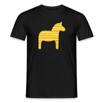 Dala Horse Stripes Sweden Scandinavian Xmas - Men's T-Shirt - black - Front - AI Model Male 178 light (178cm)