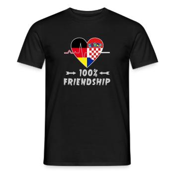 Germany and Croatia 100% friendship - Men's T-Shirt - black - Front - AI Model Male 178 light (178cm)