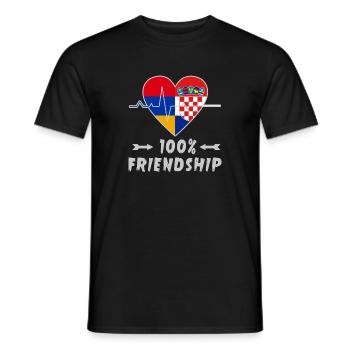 100 % amitié entre l'Arménie et la Croatie - T-shirt homme - noir - Devant - AI Model Male 178 light (178cm)