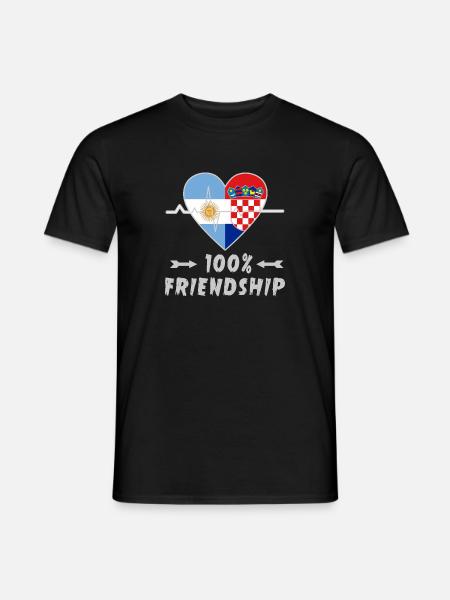 Argentina and Croatia 100% friendship - Men's T-Shirt - black