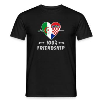 100 % amitié entre l'Algérie et la Croatie - T-shirt homme - noir - Devant - AI Model Male 178 light (178cm)