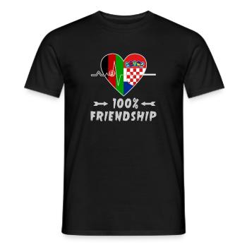 L'Afghanistan et la Croatie : amitié à 100 % - T-shirt homme - noir - Devant - AI Model Male 178 light (178cm)