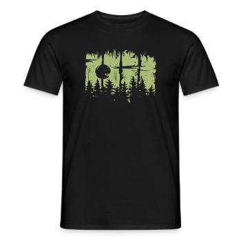 Forêt Brosse Extérieur Arbres Nature Randonnée Icône - T-shirt homme - noir - Devant - AI Model Male 178 light (178cm)