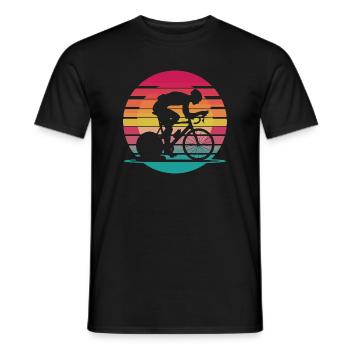 Neon Cyclist - Retro Indoor-Training - Männer T-Shirt - Schwarz - Vorne - AI Model Male 178 light (178cm)