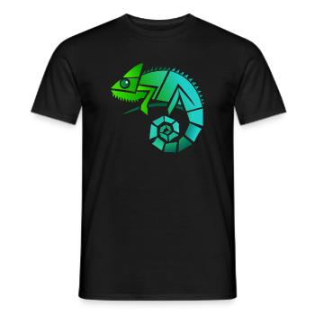 Chamäleon Illustration - Männer T-Shirt - Schwarz - Vorne - AI Model Male 178 light (178cm)