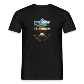 E5 Alpenüberquerung - Männer T-Shirt - Schwarz - Vorne - AI Model Male 178 light (178cm)