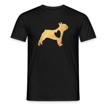 Pug Gold Dog Heart Pug Life Dog Love Fan Walk - Men's T-Shirt - black - Front - AI Model Male 178 light (178cm)