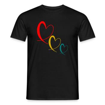 HEART. HAPPY BIRTHDAY. HAPPY BIRTHDAY - Men's T-Shirt - black - Front - AI Model Male 178 light (178cm)