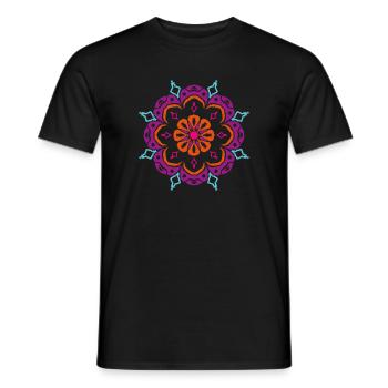 Yoga Ornament Star Snowflake Christmas om - Men's T-Shirt - black - Front - AI Model Male 178 light (178cm)