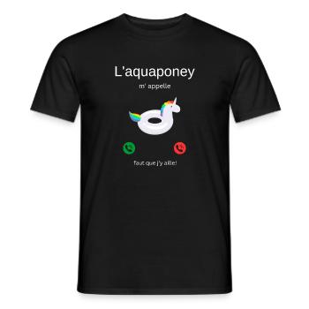 Das Aquapony ruft mich, ich muss gehen! - Männer T-Shirt - Schwarz - Vorne - AI Model Male 178 light (178cm)