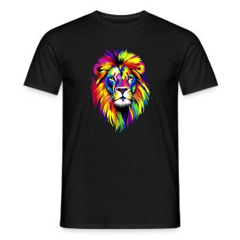 Lion Grand Chat Crinière de Lion Les Lions Amour Lions Sauvages - T-shirt homme - noir - Devant - AI Model Male 178 light (178cm)