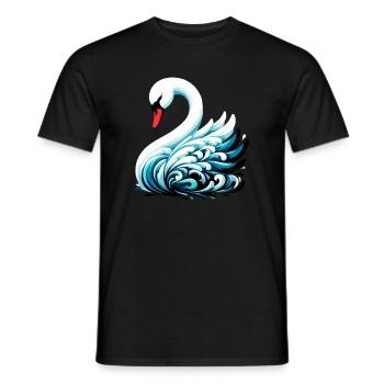 Cygne - T-shirt homme - noir - Devant - AI Model Male 178 light (178cm)