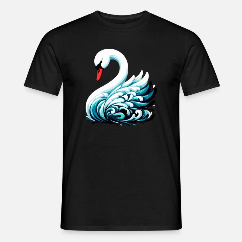 Schwan - Männer T-Shirt - Schwarz