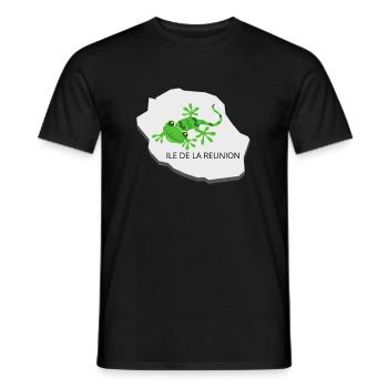 Grenouille tropicale Réunion - T-shirt homme - noir - Devant - AI Model Male 178 light (178cm)
