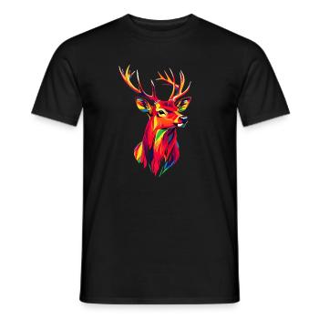 Deer, Antlers, Hunting, Deer, Reindeer, Red Deer, Hunter - Men's T-Shirt - black - Front - AI Model Male 178 light (178cm)