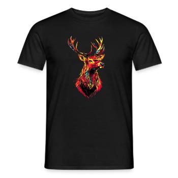 Deer, Antlers, Hunting, Deer, Reindeer, Red Deer, Hunter - Men's T-Shirt - black - Front - AI Model Male 178 light (178cm)