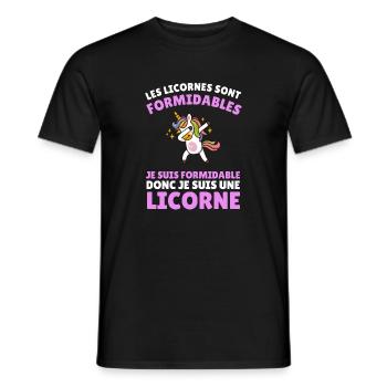 Ich bin großartig, also bin ich ein Einhorn - Männer T-Shirt - Schwarz - Vorne - AI Model Male 178 light (178cm)