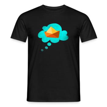 Papierboot Wolke Reise Reisefieber Schiff Urlaub - Männer T-Shirt - Schwarz - Vorne - AI Model Male 178 light (178cm)