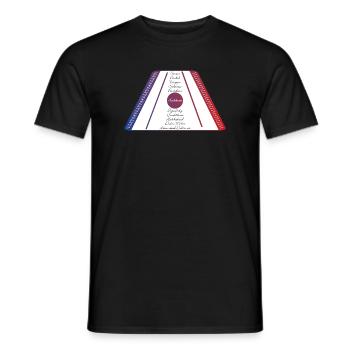 Hackbrett blau rot - Männer T-Shirt - Schwarz - Vorne - AI Model Male 178 light (178cm)