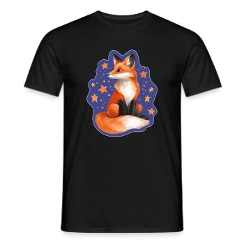 Renard et étoiles - T-shirt homme - noir - Devant - AI Model Male 178 light (178cm)
