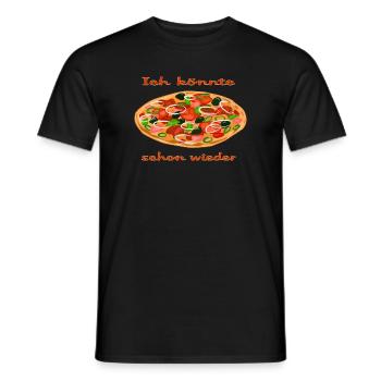 Lebendige Pizza mit frischen Zutaten - Männer T-Shirt - Schwarz - Vorne - AI Model Male 178 light (178cm)