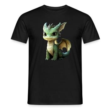 Drache Kleiner Grüner Baby Drache Süße Drachen - Männer T-Shirt - Schwarz - Vorne - AI Model Male 178 light (178cm)