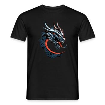 Dragon Mythical Creature Dragon Lover Fire Dragon - Men's T-Shirt - black - Front - AI Model Male 178 light (178cm)