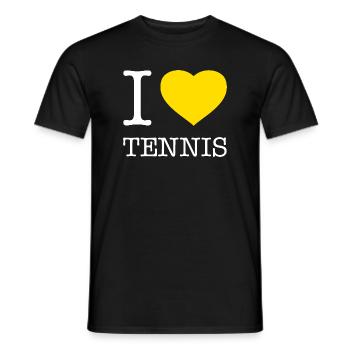 I LOVE TENNiS - Men's T-Shirt - black - Front - AI Model Male 178 light (178cm)