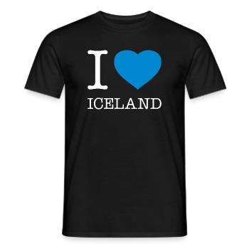 I LOVE ICELAND - Men's T-Shirt - black - Front - AI Model Male 178 light (178cm)