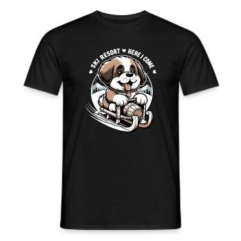 Chien Saint-Bernard - T-shirt homme - noir - Devant - AI Model Male 178 light (178cm)