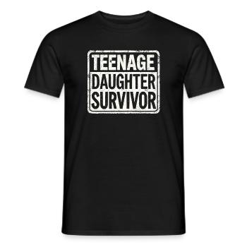 Teenage Daughter Survivor - Conception parentale amusante - T-shirt homme - noir - Devant - AI Model Male 178 light (178cm)