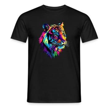 Tiger Big Cat Wilderness Tiger Cats Cute Tiger - Men's T-Shirt - black - Front - AI Model Male 178 light (178cm)