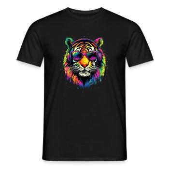 Tiger Raubkatze Wildnis Tiger Katzen Süßer Tiger - Männer T-Shirt - Schwarz - Vorne - AI Model Male 178 light (178cm)