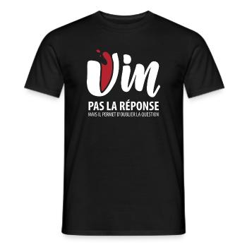 Vin pas la solution (foncé) - T-shirt homme - noir - Devant - AI Model Male 178 light (178cm)