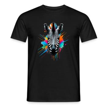Zebra - Männer T-Shirt - Schwarz - Vorne - AI Model Male 178 light (178cm)