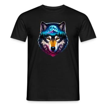 Wolf - Männer T-Shirt - Schwarz - Vorne - AI Model Male 178 light (178cm)
