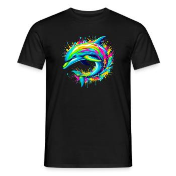 Delfin - Männer T-Shirt - Schwarz - Vorne - AI Model Male 178 light (178cm)