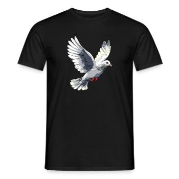 Taube Weiß Frieden Peace Ringeltaube Weiße Tauben - Männer T-Shirt - Schwarz - Vorne - AI Model Male 178 light (178cm)