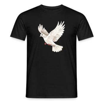 Taube Weiß Frieden Peace Ringeltaube Weiße Tauben - Männer T-Shirt - Schwarz - Vorne - AI Model Male 178 light (178cm)