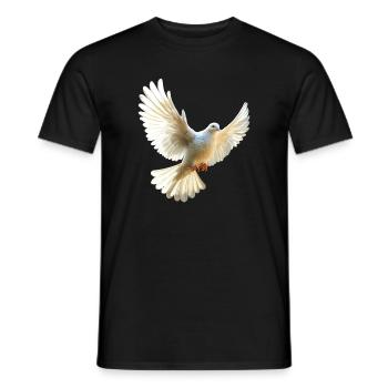 Taube Weiß Frieden Peace Ringeltaube Weiße Tauben - Männer T-Shirt - Schwarz - Vorne - AI Model Male 178 light (178cm)