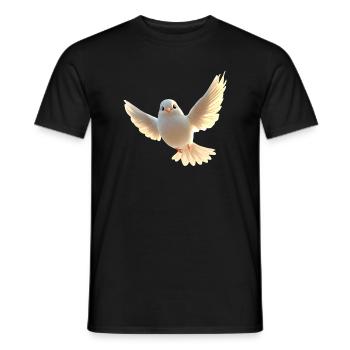 Taube Weiß Frieden Peace Ringeltaube Weiße Tauben - Männer T-Shirt - Schwarz - Vorne - AI Model Male 178 light (178cm)