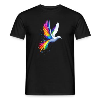 Taube Weiß Frieden Peace Ringeltaube Weiße Tauben - Männer T-Shirt - Schwarz - Vorne - AI Model Male 178 light (178cm)